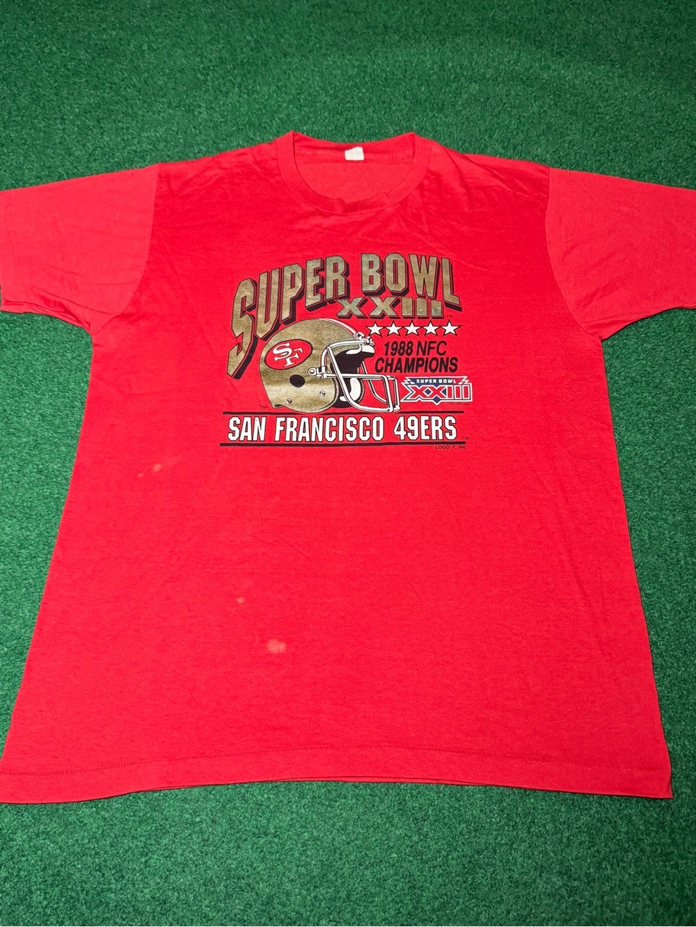 Vintage 80s San Francisco 49ers Super Bowl XXIII T-shirt, Football Team (XL)